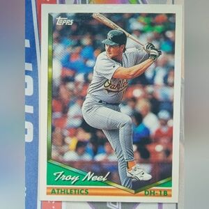 1994 Topps #493 Troy Neel Oakland Athletics Official MLB Baseball Trading Card i
